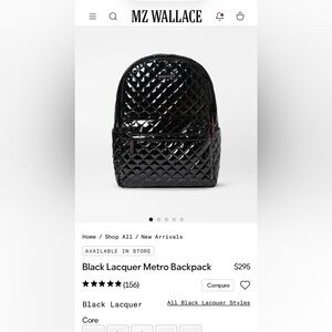 MZ Wallace Metro Deluxe Backpack II in Black Lacquer